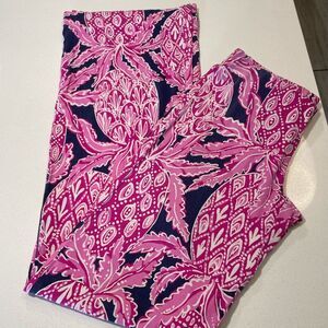 Lilly Pulitzer Pink Pineapple Print Palazzo Pull on elastic waist Pants size XS